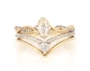Thumbnail Image 1 of Previously Owned Marquise-Cut Diamond Halo Bridal Set 3/8 ct tw 10K Yellow Gold Size 6