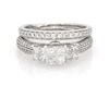 Thumbnail Image 1 of Previously Owned Princess-Cut Quad Trio Diamond Bridal Set 1-1/8 ct tw 14K White Gold Size 7.25
