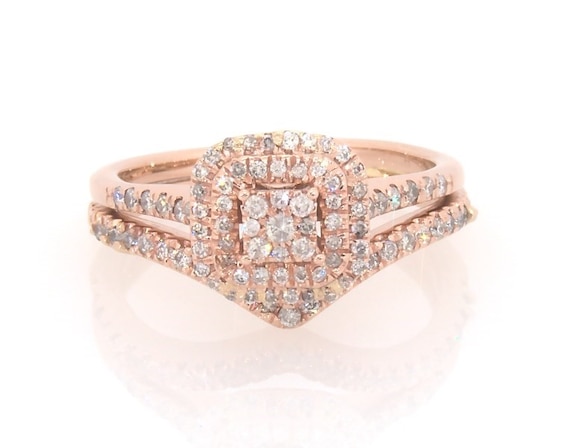 Previously Owned Multi-Diamond Bridal Set 1/3 ct tw 10K & 14K Rose Gold 5