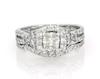Thumbnail Image 1 of Previously Owned Pie-Cut Multi-Diamond Halo Bridal Set 7/8 ct tw 14K White Gold Size 5.75