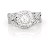 Thumbnail Image 1 of Previously Owned Neil Lane Round-Cut Diamond Cushion Halo Bridal Set 7/8 ct tw 14K White Gold Size 4.75