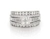 Thumbnail Image 1 of Previously Owned Princess-Cut Quad Diamond Bridal Set 1-3/4 ct tw 14K White Gold Size 8