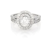 Thumbnail Image 1 of Previously Owned Neil Lane Oval-Cut Diamond Double Halo Bridal Set 1-1/2 ct tw 14K White Gold Size 5