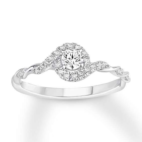 Previously Owned Diamond Engagement Ring 1/3 ct tw Round-cut 10K White Gold