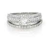 Thumbnail Image 1 of Previously Owned Princess-Cut Diamond Halo Bridal Set 1-1/4 ct tw 14K White Gold Size 8.25