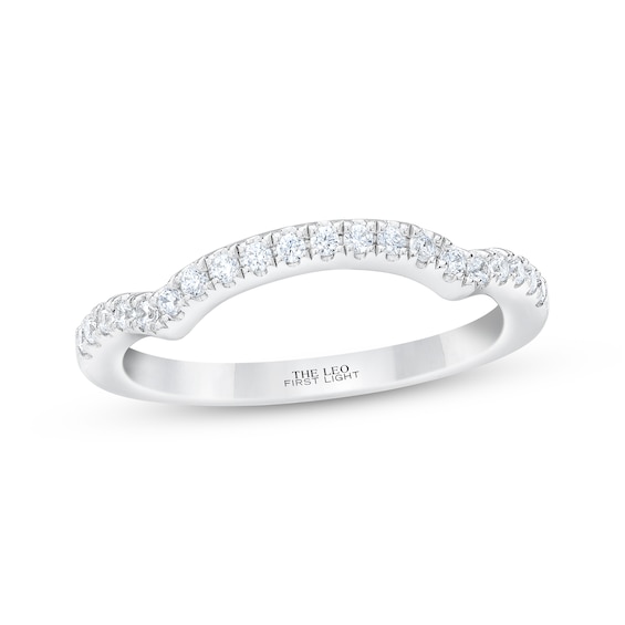 Previously Owned THE LEO First Light Round-Cut Diamond Wedding Band 1/5 ct tw 14K White Gold