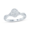 Thumbnail Image 1 of Previously Owned Oval-Cut Diamond Double-Halo Engagement Ring 1/2 ct tw 14K White Gold