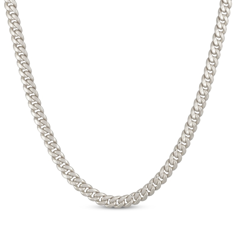 Main Image 1 of Previously Owned Cuban Curb Chain Necklace 6.8mm Hollow 10K White Gold 22"