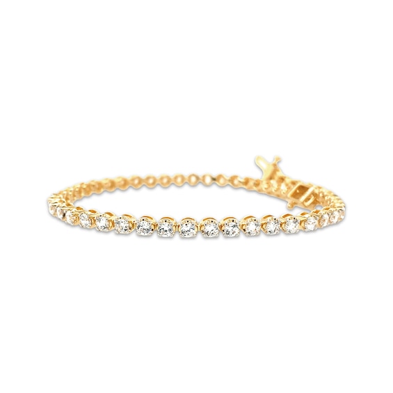 Previously Owned Diamond Tennis Bracelet 3 ct tw Round-cut 10K Yellow Gold 7"