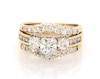 Thumbnail Image 1 of Previously Owned Round-Cut Diamond Three-Stone Bridal Set 1-3/4 ct tw 14K Yellow Gold Size 7.5
