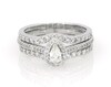 Thumbnail Image 1 of Previously Owned Pear-Shaped Diamond Halo Bridal Set 3/4 ct tw 10K White Gold Size 6.75
