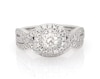 Thumbnail Image 1 of Previously Owned Neil Lane Round-Cut Diamond Double Halo Bridal Set 7/8 ct tw 14K White Gold Size 6.5