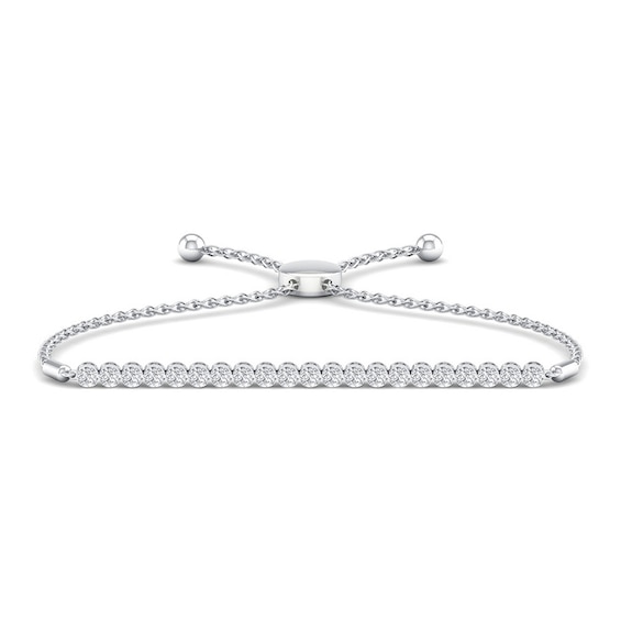 Previously Owned Diamond Bolo Bracelet 2 ct tw Round-cut 14K White Gold