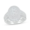 Thumbnail Image 1 of Previously Owned Multi-Diamond Center Oval Frame Bridal Set 1-1/4 ct tw 10K White Gold