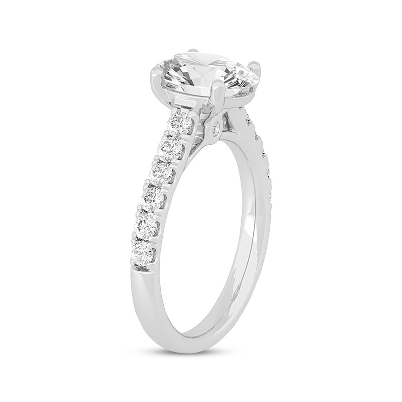 Main Image 2 of Previously Owned Lab-Grown Diamonds Oval-Cut Engagement Ring 2-1/2 ct tw 14K White Gold