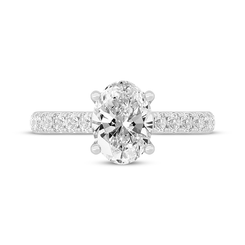 Main Image 3 of Previously Owned Lab-Grown Diamonds Oval-Cut Engagement Ring 2-1/2 ct tw 14K White Gold
