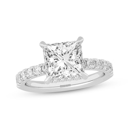 Previously Owned Lab-Grown Diamonds Princess-Cut Engagement Ring 3-7/8 ct tw 14K White Gold