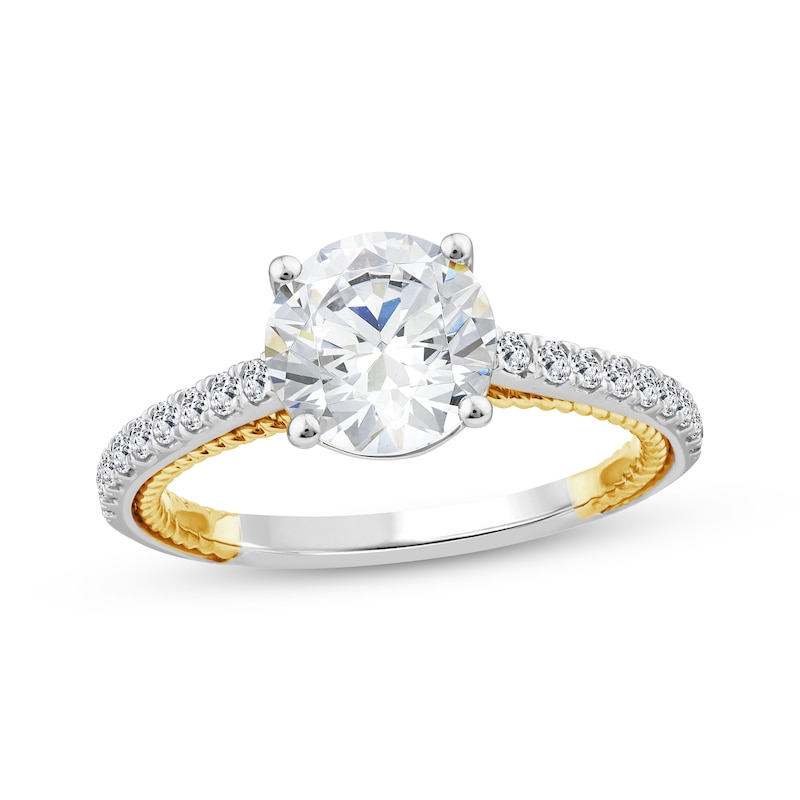 Main Image 1 of Previously Owned Threads of Love Round-Cut Lab-Grown Diamond Engagement Ring 2-1/4 ct tw 14K Two-Tone Gold