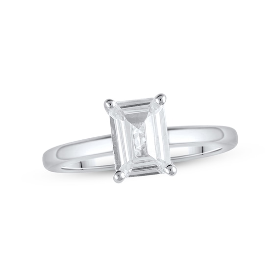 Previously Owned Lab-Grown Diamonds Solitaire Ring 1-1/2 ct tw Emerald-cut 14K White Gold (F/VS2)