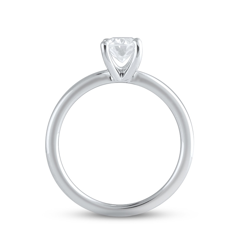 Main Image 3 of Previously Owned Lab-Grown Diamonds Solitaire Ring 1 ct tw Oval-cut 14K White Gold (F/VS2)