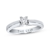 Thumbnail Image 1 of Previously Owned THE LEO Artisan Diamond Princess-Cut Solitaire Engagement Ring 1/3 ct tw 14K White Gold & Platinum (I/SI2)