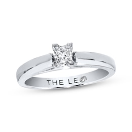 Previously Owned THE LEO Artisan Diamond Princess-Cut Solitaire Engagement Ring 1/3 ct tw 14K White Gold & Platinum (I/SI2)