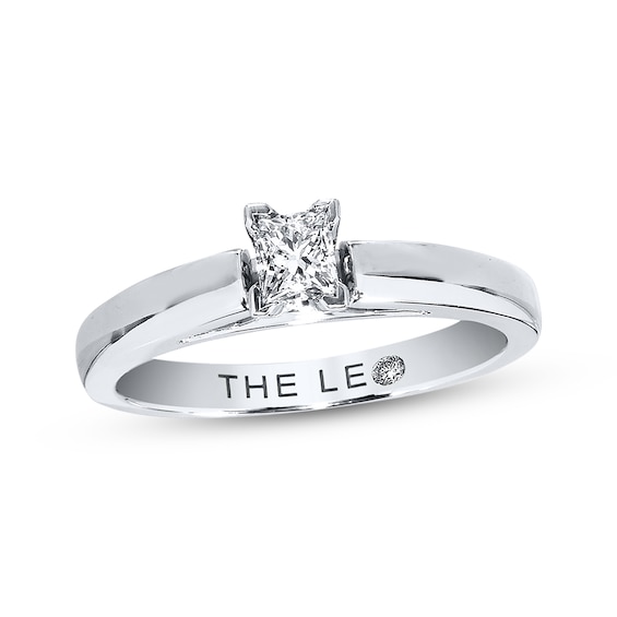 Previously Owned THE LEO Artisan Diamond Princess-Cut Solitaire Engagement Ring 1/3 ct tw 14K White Gold & Platinum (I/SI2)