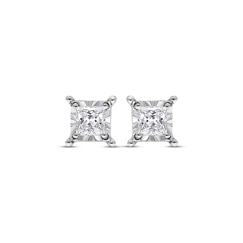 Main Image 2 of Previously Owned Diamond Solitaire Earrings 5/8 ct tw Princess-cut 10K White Gold (J/I3)