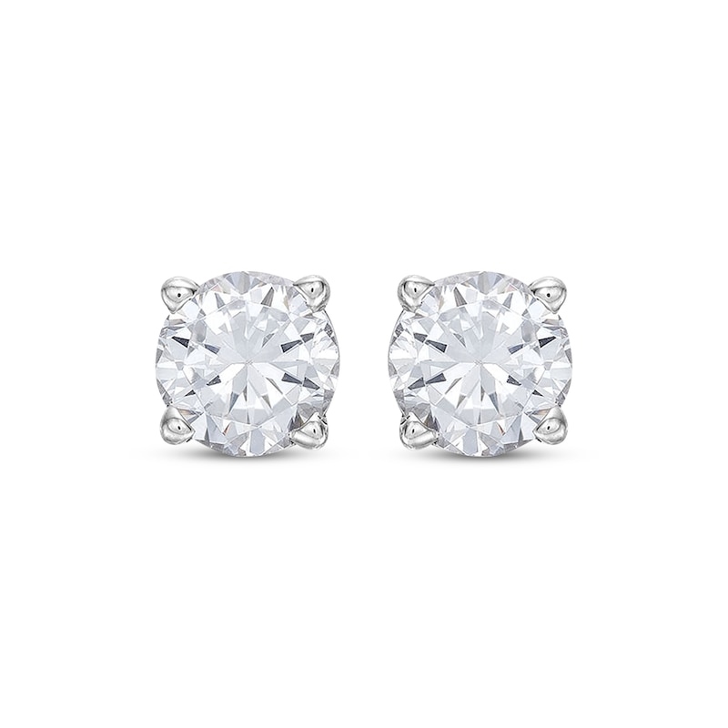 Main Image 2 of Previously Owned KAY Lab-Grown Diamonds Solitaire Stud Earrings 1/2 ct tw 14K White Gold (F/VS2)