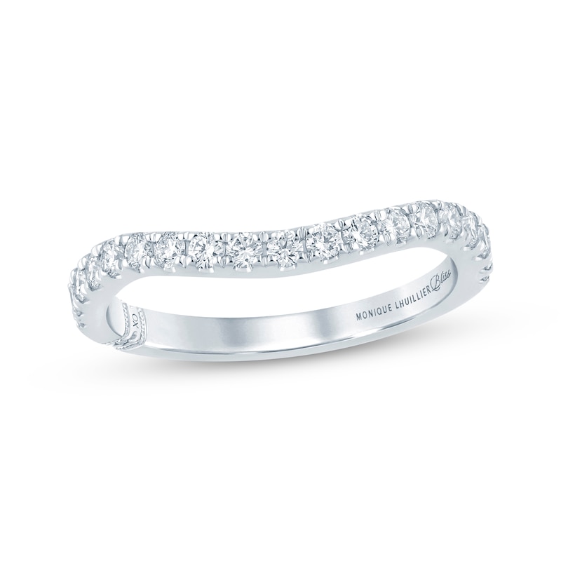 Main Image 1 of Previously Owned Monique Lhuillier Bliss Lab-Grown Diamond Contour Anniversary Ring 1/2 ct tw 18K White Gold