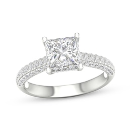 Previously Owned Lab-Grown Diamonds Princess-Cut Engagement Ring 2-1/2 ct tw 14K White Gold