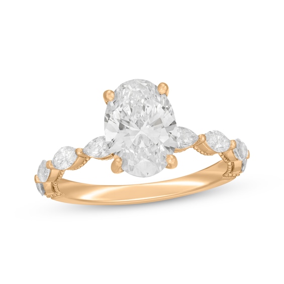 Previously Owned Neil Lane Artistry Oval-Cut Lab-Grown Diamond Engagement Ring 2-5/8 ct tw 14K Yellow Gold