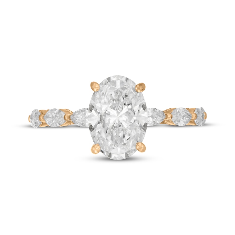 Main Image 3 of Previously Owned Neil Lane Artistry Oval-Cut Lab-Grown Diamond Engagement Ring 2-5/8 ct tw 14K Yellow Gold