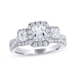 Previously Owned THE LEO Legacy Lab-Grown Diamond Emerald-Cut Three-Stone Engagement Ring 1-7/8 ct tw 14K White Gold