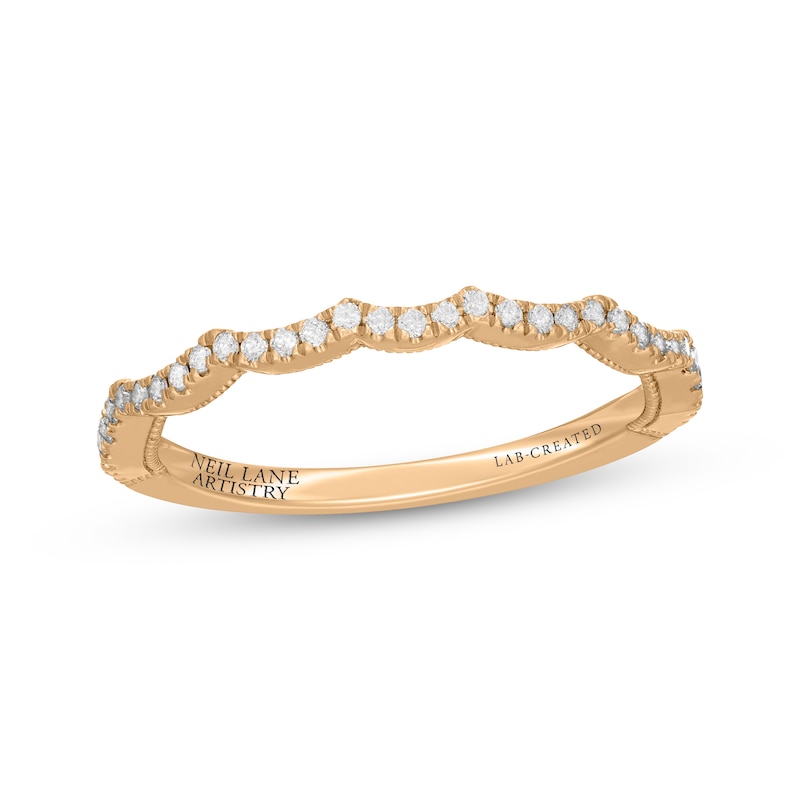 Main Image 1 of Previously Owned Neil Lane Artistry Lab-Grown Diamond Contour Wedding Band 1/6 ct tw 14K Yellow Gold