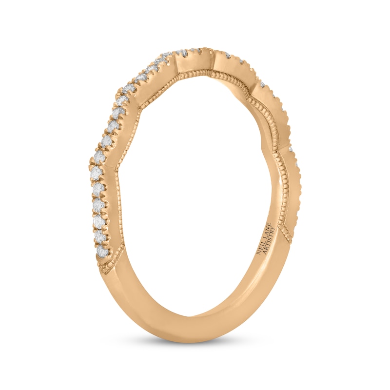 Main Image 2 of Previously Owned Neil Lane Artistry Lab-Grown Diamond Contour Wedding Band 1/6 ct tw 14K Yellow Gold