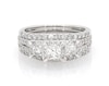 Thumbnail Image 1 of Previously Owned Princess-Cut Diamond Three-Stone Bridal Set 1-3/8 ct tw 14K White Gold Size 6.5