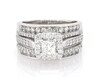 Thumbnail Image 1 of Previously Owned Princess-Cut Diamond Halo Bridal Set 1-1/8 ct tw 14K White Gold Size 5.25