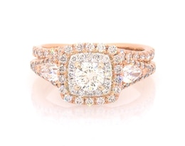 Previously Owned Monique Lhuillier Bliss Diamond Bridal Set 1-1/2 ct tw 18K Two-Tone Gold Size 5.25