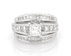 Thumbnail Image 1 of Previously Owned Princess-Cut Diamond Bridal Set 2-5/8 ct tw 14K White Gold Size 6.75