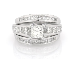 Previously Owned Princess-Cut Diamond Bridal Set 2-5/8 ct tw 14K White Gold Size 6.75