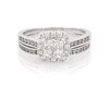 Thumbnail Image 1 of Previously Owned Princess-Cut Quad Diamond Halo Bridal Set 1-1/8 ct tw 14K White Gold Size 8.25