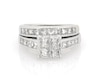 Thumbnail Image 1 of Previously Owned Princess-Cut Quad Diamond Bridal Set 2-3/8 ct tw 14K White Gold Size 5.5