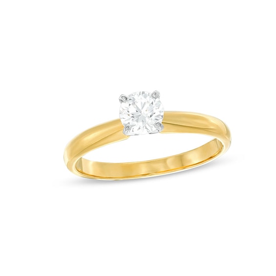 Previously Owned Diamond Solitaire Ring 1/2 carat Round-Cut 14K Yellow Gold (I/I2)