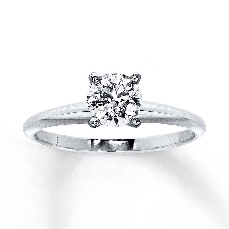 Main Image 1 of Previously Owned Certified Diamond Ring 3/4 carat Round-Cut 14K White Gold (I/I1)