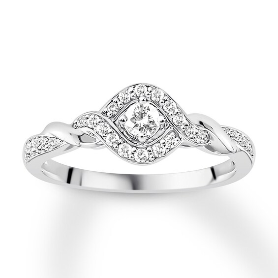 Previously Owned Diamond Engagement Ring 1/3 ct tw Round-cut 14K White Gold