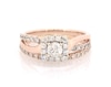 Thumbnail Image 1 of Previously Owned Round-Cut Diamond Halo Bridal Set 7/8 ct tw 10K Rose Gold, 14K Rose & White Gold Size 6