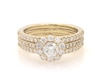 Thumbnail Image 1 of Previously Owned Round-Cut Diamond Halo Bridal Set 1-3/8 ct tw 14K Yellow Gold Size 8