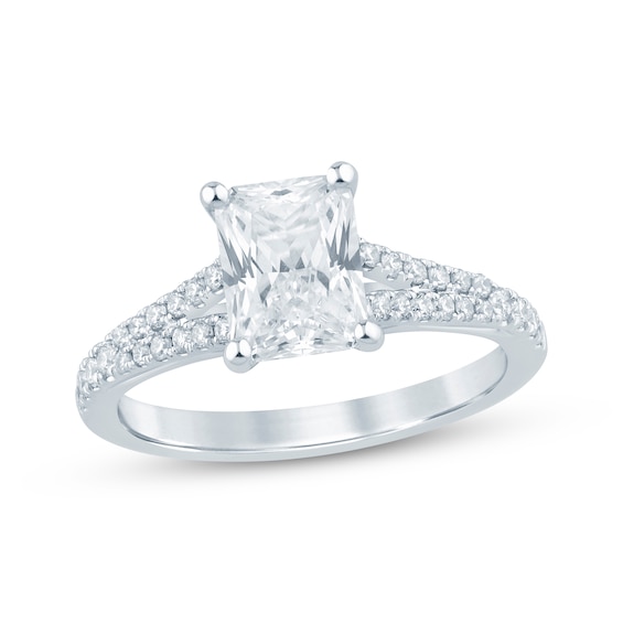 Previously Owned Lab-Grown Diamonds Radiant-Cut Engagement Ring 1-3/4 ct tw 14K White Gold