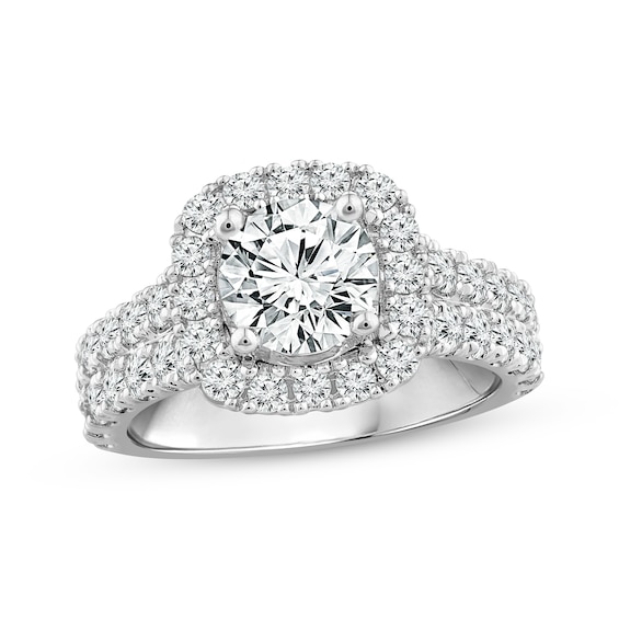 Previously Owned Lab-Grown Diamonds Engagement Ring 2-7/8 ct tw Round-cut 14K White Gold